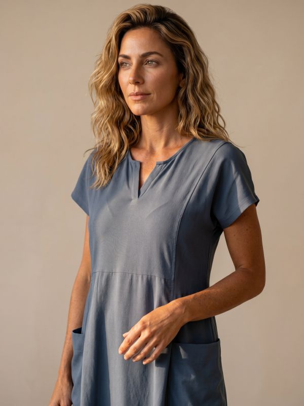 שמלה מ2 בדים