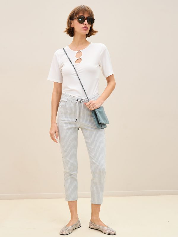 מכנסי דריל7/8 פסים  LBC