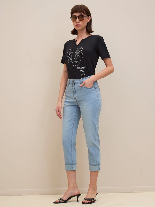 מכנס ג’ינס7/8פרומו קיפול