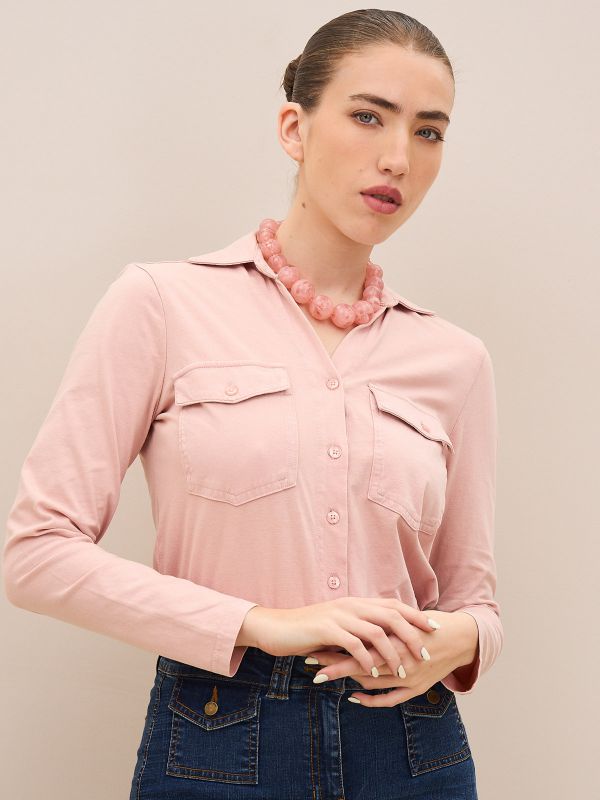 מכופתרת לייקרה צמודה עם כיסים