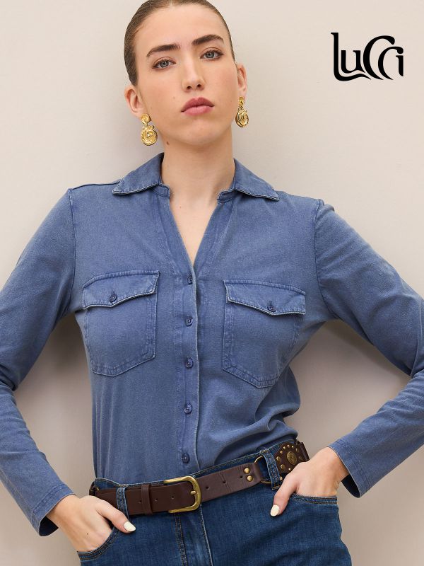 חולצת  סר יג כפתור כיסםL