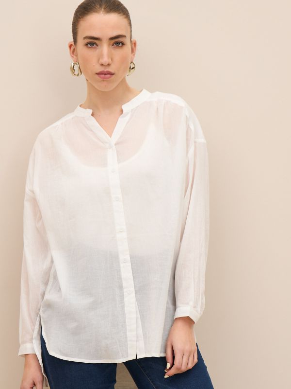 חולצה וואל עם כיווץ בכתף