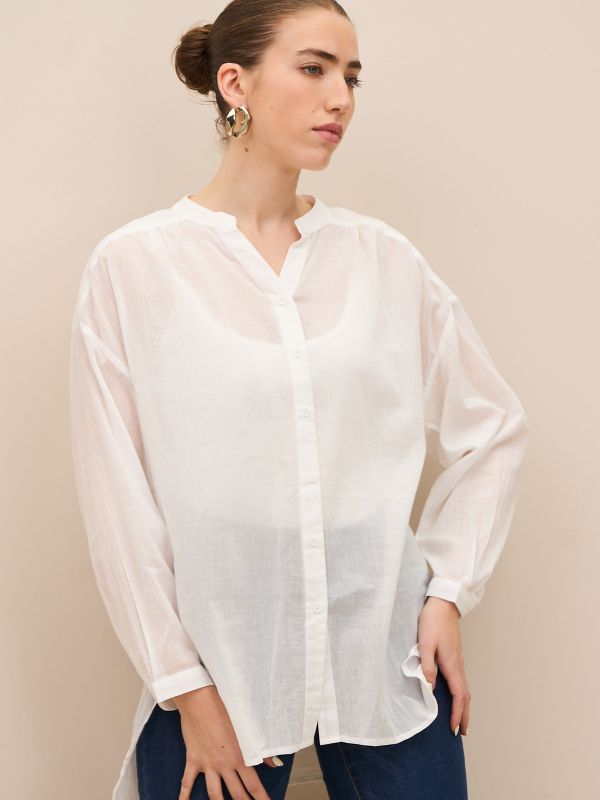 חולצה וואל עם כיווץ בכתף