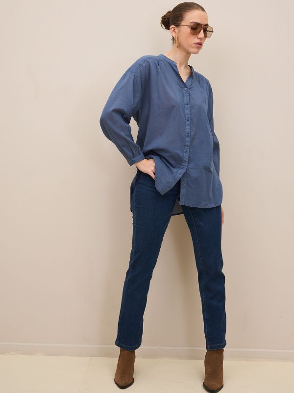 חולצה וואל עם כיווץ בכתף