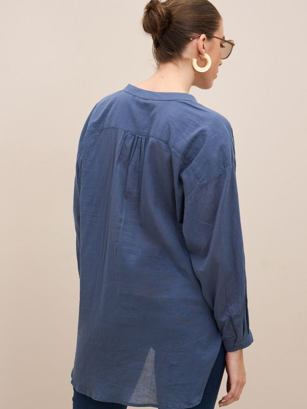 חולצה וואל עם כיווץ בכתף