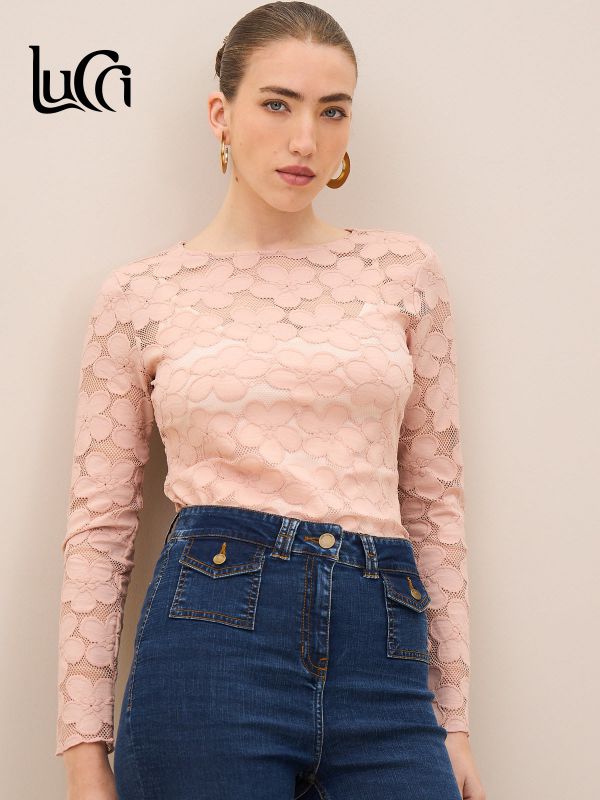 טי שרט-תחרה פרחים LBC