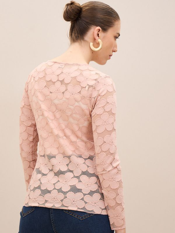 טי שרט-תחרה פרחים LBC