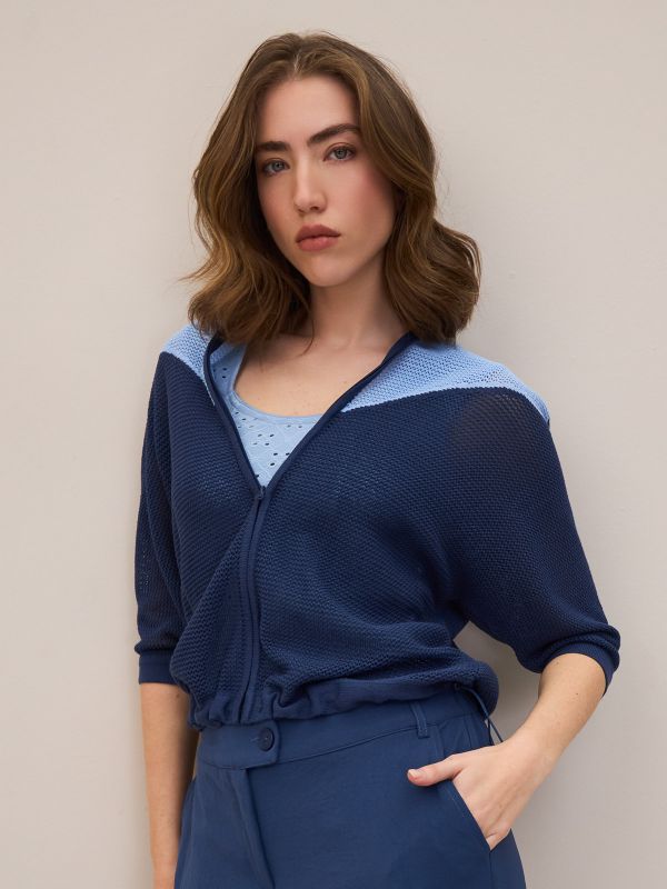 סריג קרופ חתכים עם רוכסן