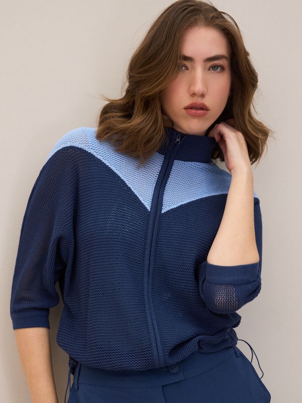 סריג קרופ חתכים עם רוכסן