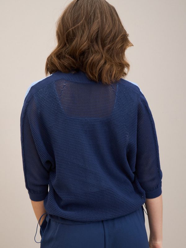 סריג קרופ חתכים עם רוכסן