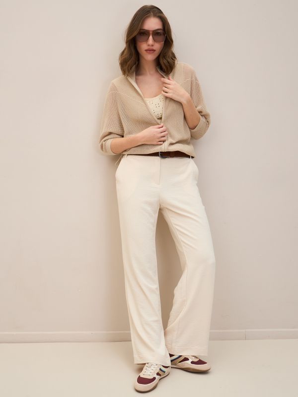 סריג קרופ חתכים עם רוכסן