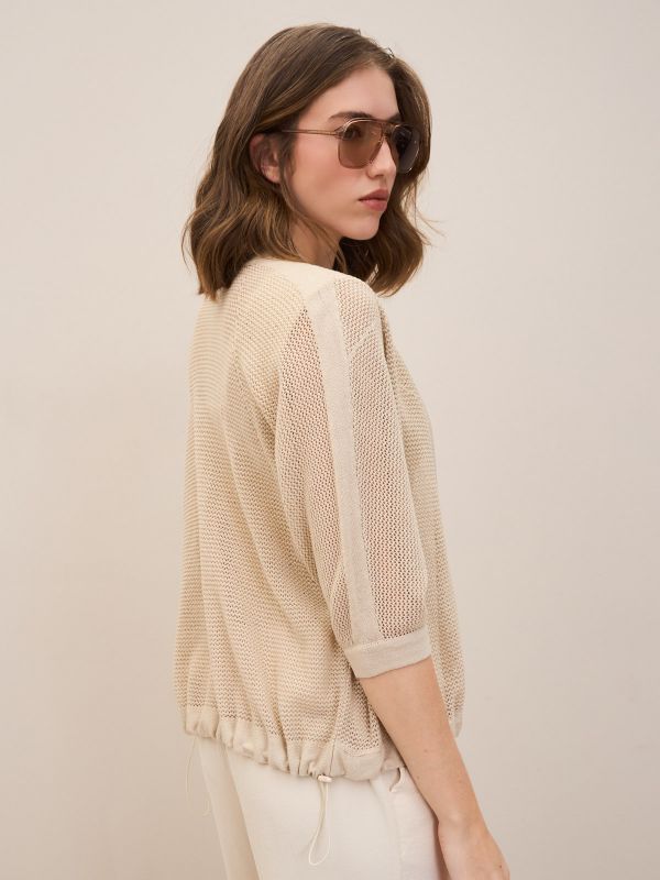 סריג קרופ חתכים עם רוכסן