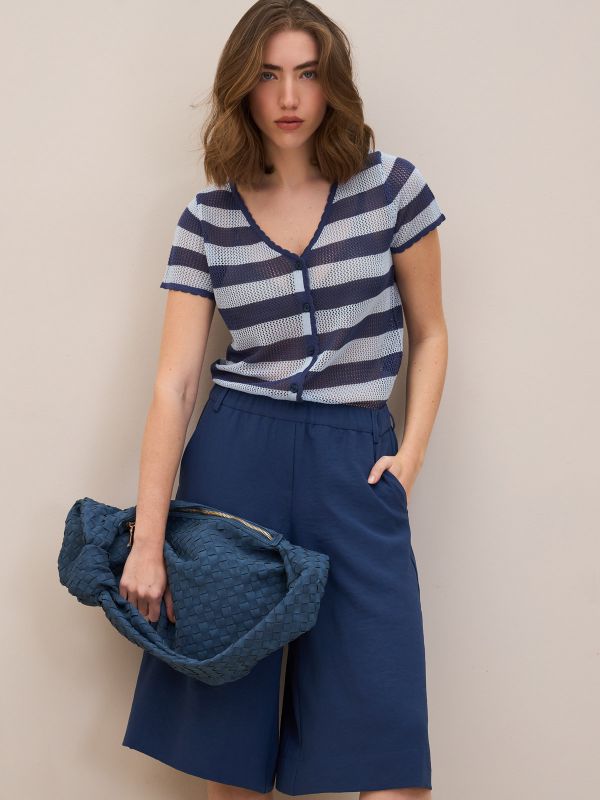 מכנס ברמודה חגורת גומי