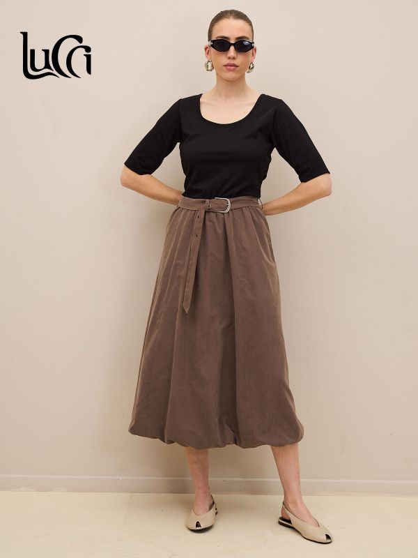 שמלה שילוב וחגורה