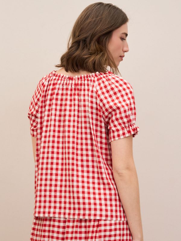 טופ בוהו משובץ