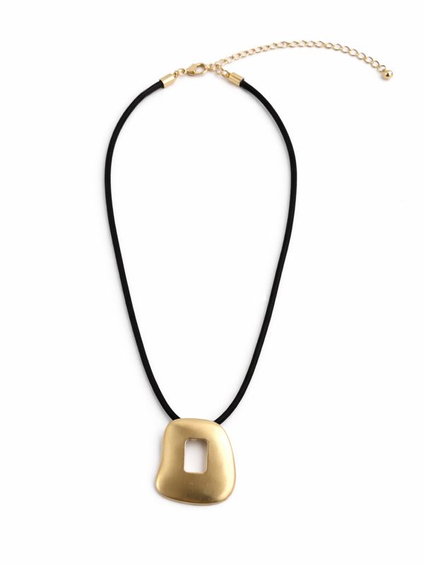 שרשרת תליון זהב מלבני