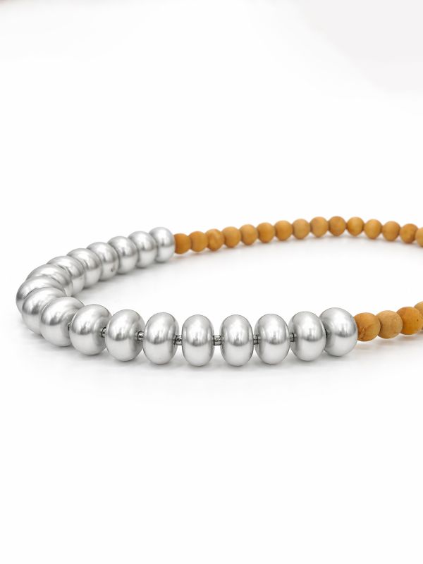 שרשרת עץ וחרוזים אובליים