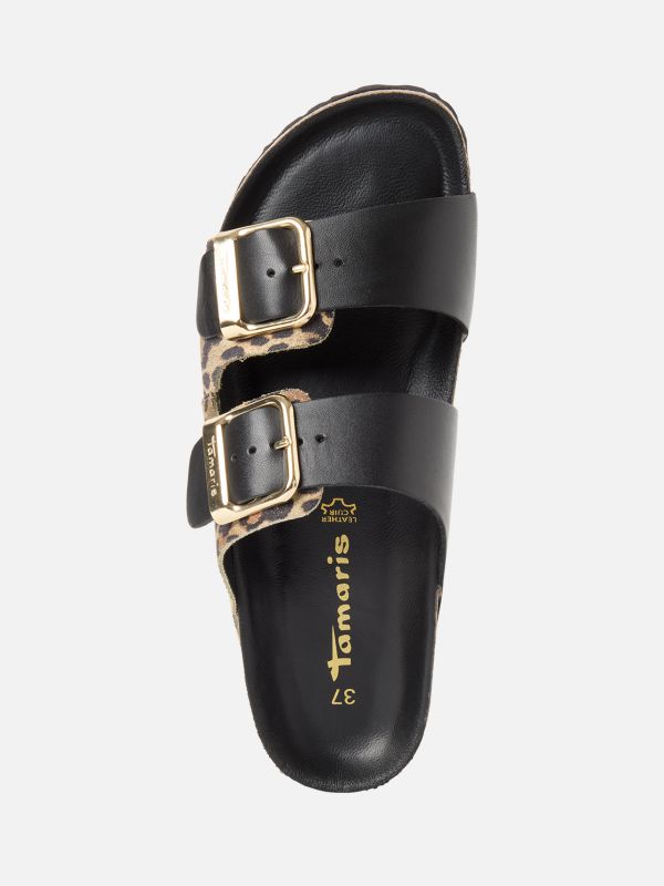 כפכפי קיץ מעור בעיצוב מוקפד. תמריס TAMARIS.