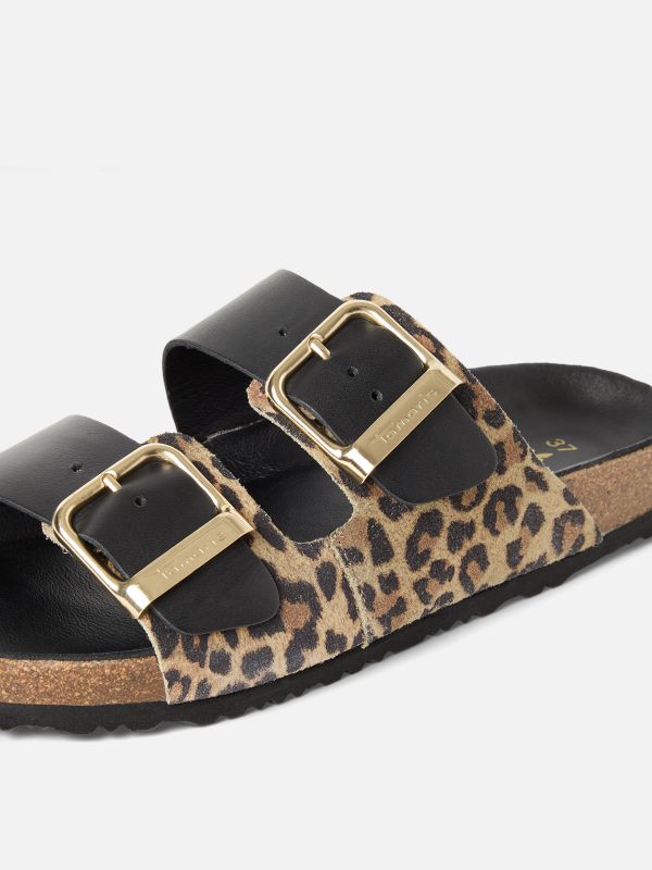 כפכפי קיץ מעור בעיצוב מוקפד. תמריס TAMARIS.