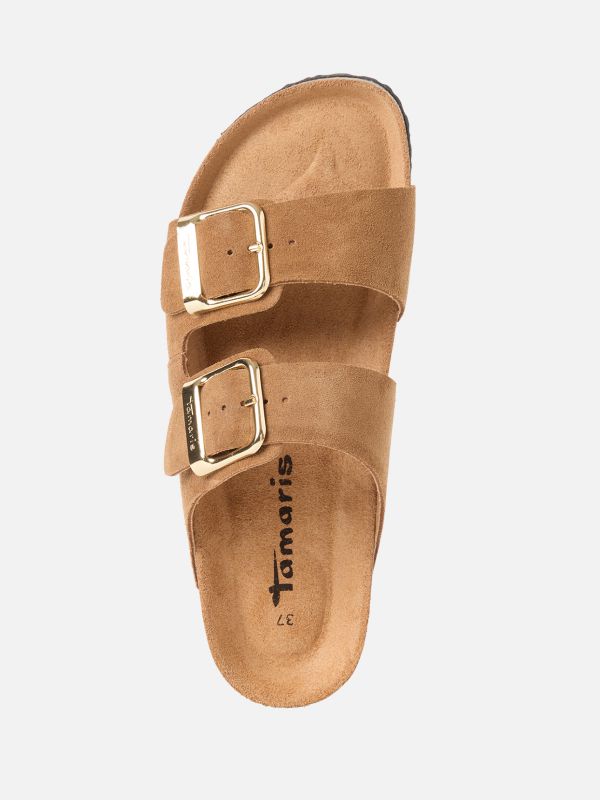 כפכפי קיץ מעור בעיצוב מוקפד. תמריס TAMARIS.