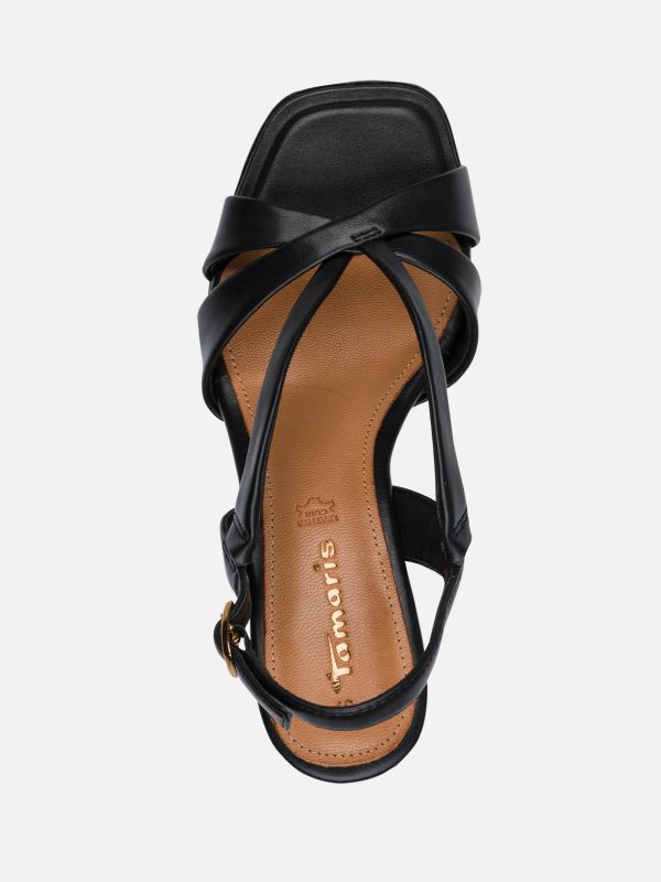 סנדל עקב אלגנטי בגזרת מעצבים, מדרס נוחות. תמריס TAMARIS.