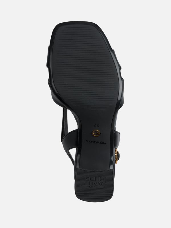 סנדל עקב אלגנטי בגזרת מעצבים, מדרס נוחות. תמריס TAMARIS.