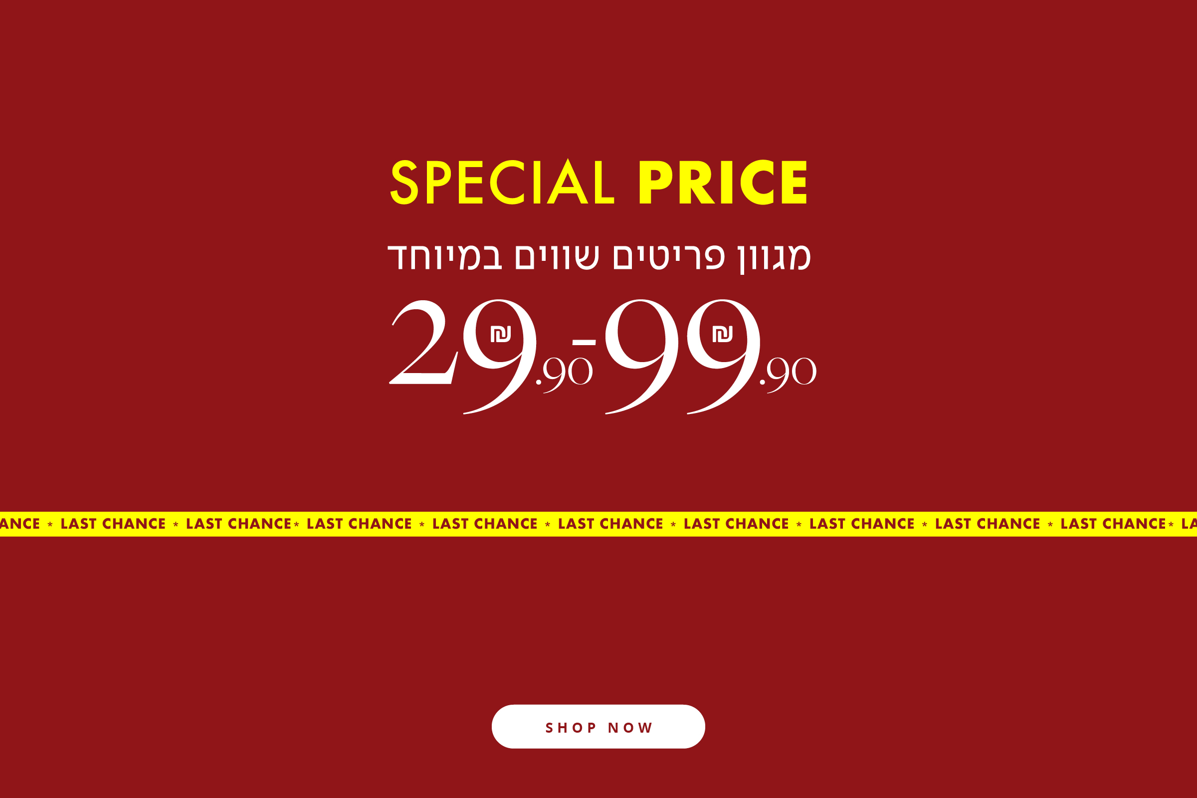 מגוון פריטים שווים 29.9-99.9- מעבר לעמוד הפריטים